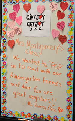 The Joy Board goes from classroom to classroom, doing good deeds along the way