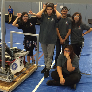 Several of the Robotics team members are girls. They competed at a girls-only event