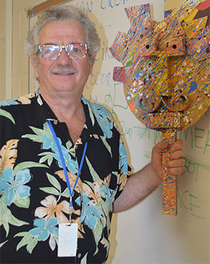 Jerry Berta smiles in his Bowen Elementary School classroom