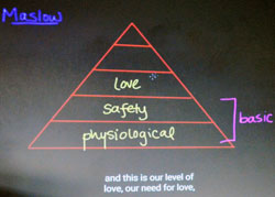 Morse’s class studies how Maslow’s hierarchy of needs applies to students’ ability to learn