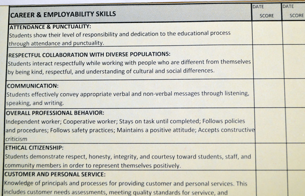 Employers complete periodic evaluations of student employees, which Lewis reviews with them and with students